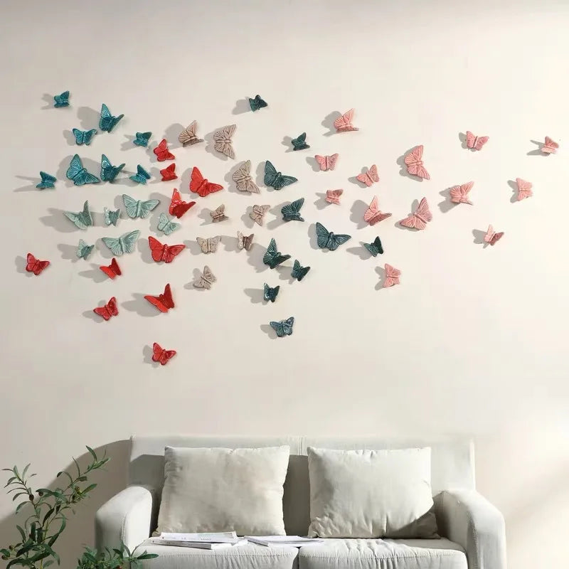 Afralia™ Ceramic Butterfly Wall Decor - 3D Papilionid Aesthetic Hanging Art