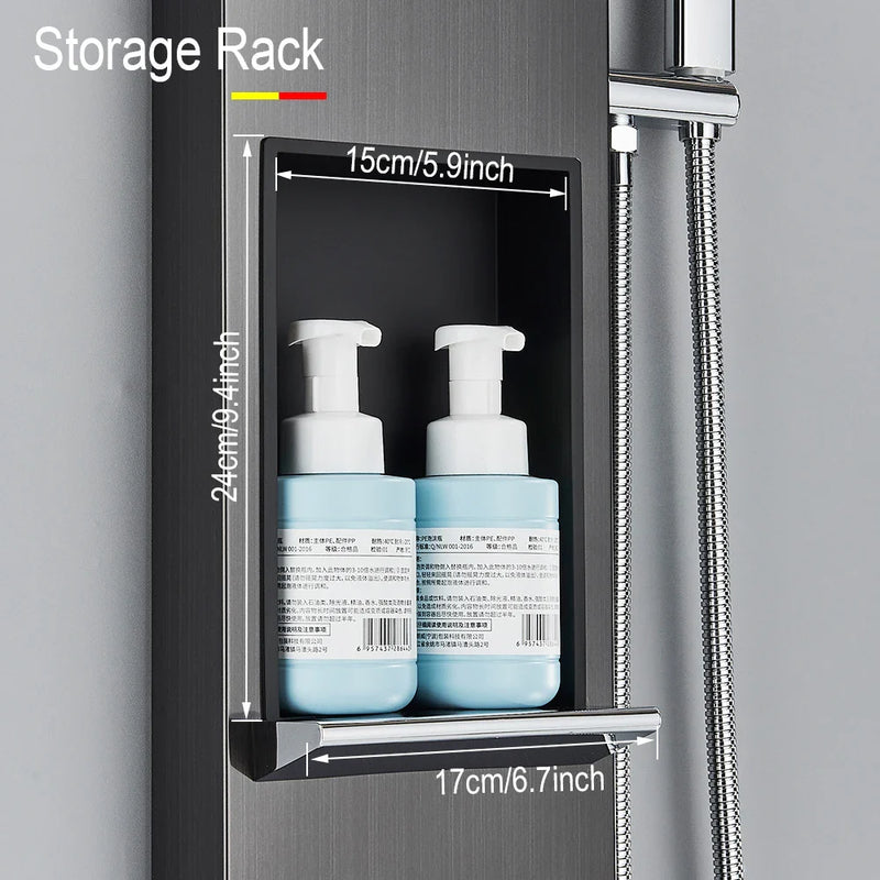 Afralia™  Rainfall Shower Panel with Storage Rack and Massage Jets