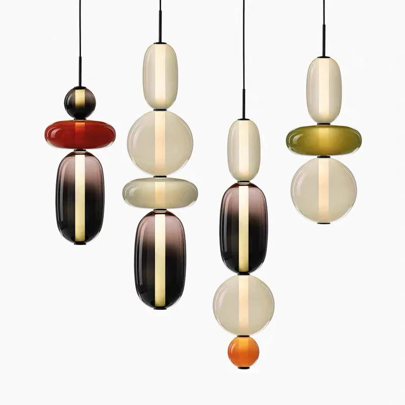 Afralia™ Colorful Glass Ball Pendant Lights Modern LED Lamps for Home and Hospitality