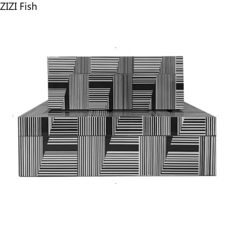 Afralia™ Zebra Stripes Jewelry Box – Natural Wood Rectangle Cosmetic Jar Storage