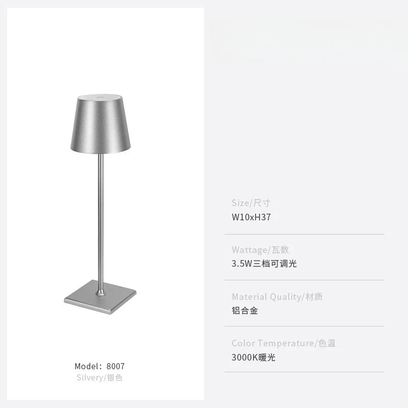 Afralia™ LED Touch Table Lamp for Home, Office, or Hospitality with USB Charging