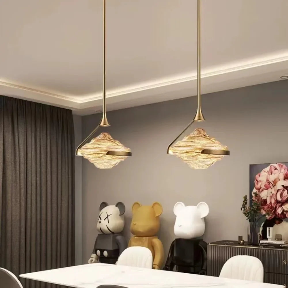Afralia™ Minimal Bedroom Glass Pendant Lamp for Modern Living