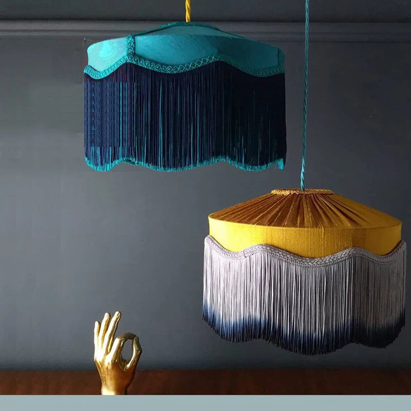 Afralia™ BeauVamp Tassel Pendant Light: French Vintage Boho Lampshade for Living Room, Bedroom, Dining Room