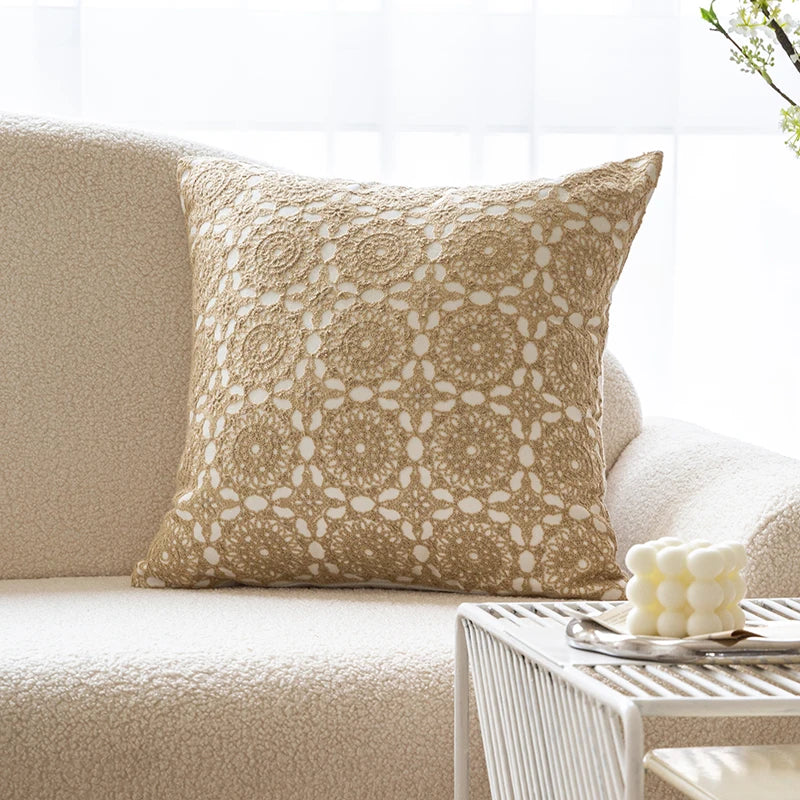 Afralia™ Pure Cotton Embroidered Cushion Pillowcase - 45x45cm