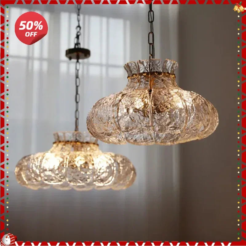 Afralia™ Retro Glass French Chandelier for Dining Room, Bedroom, Bar - Medieval Designer Luminaire