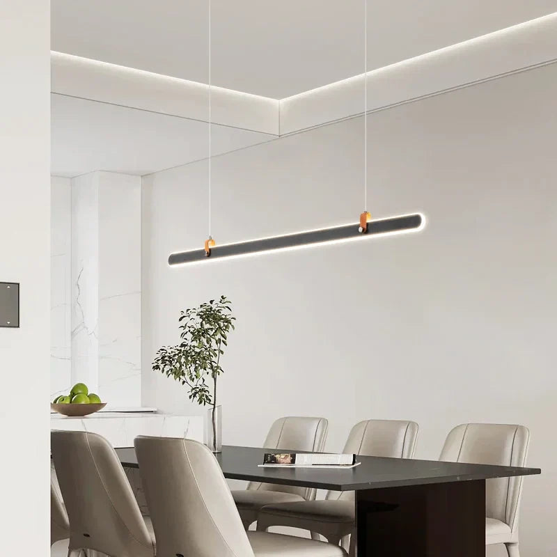 Afralia™ Long Strip Pendant Lamp: Minimalist Nordic Design for Luxurious Dining and Bar Lighting