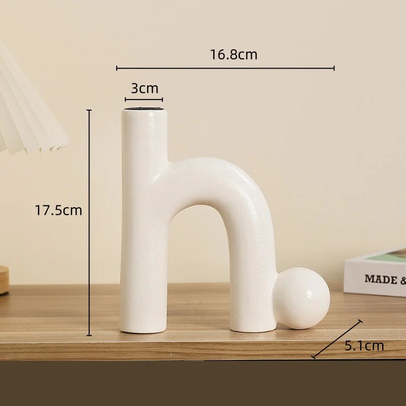 Afralia™ Geometric Ceramic Candle Holder Ornaments - Home Decor Accessories