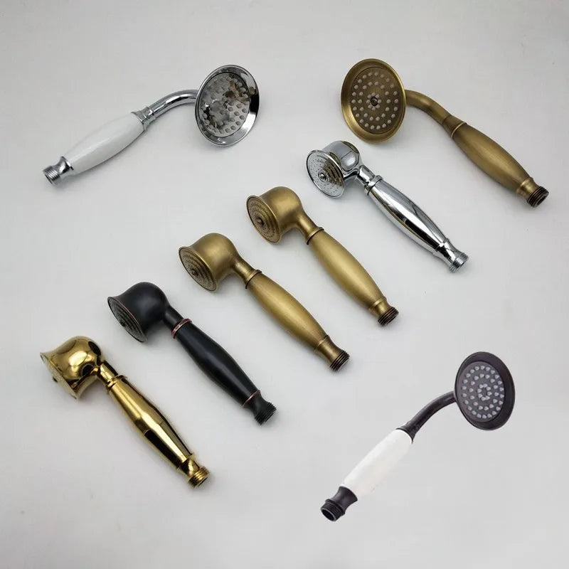Afralia™ Antique Handheld Shower Head with Holder, Plumbing Hose, and Toilet Bidet Sprayer