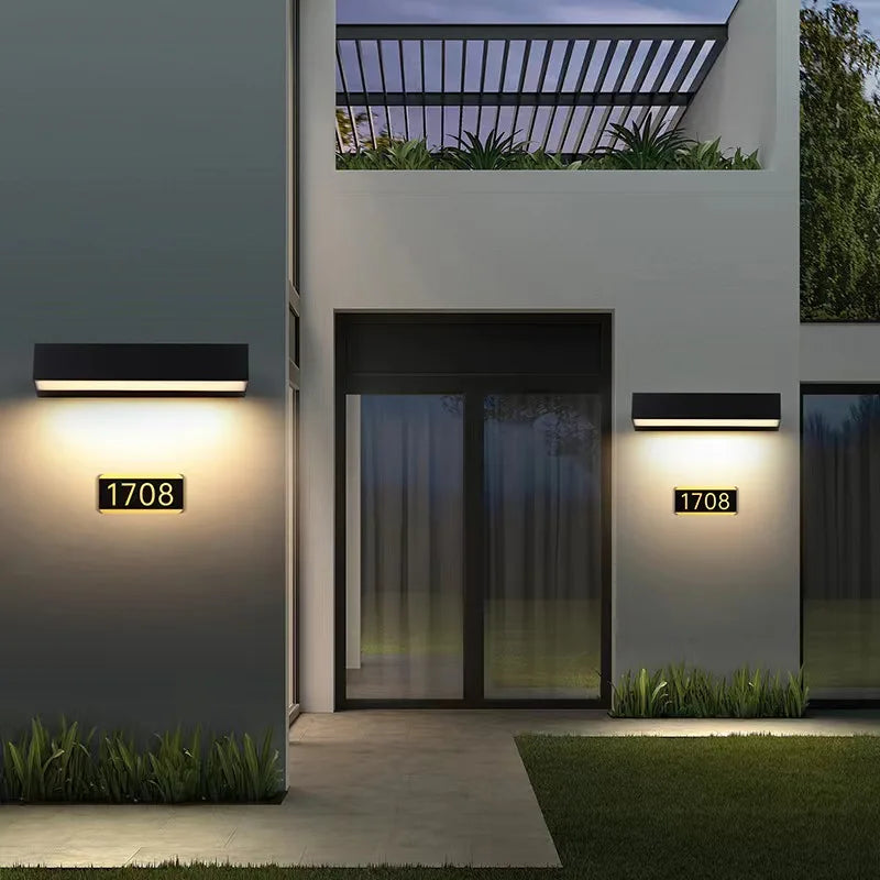 Afralia™ Outdoor Waterproof LED Wall Lights for Balcony Patio Garden Porch, Aluminum, 12W 18W 30W