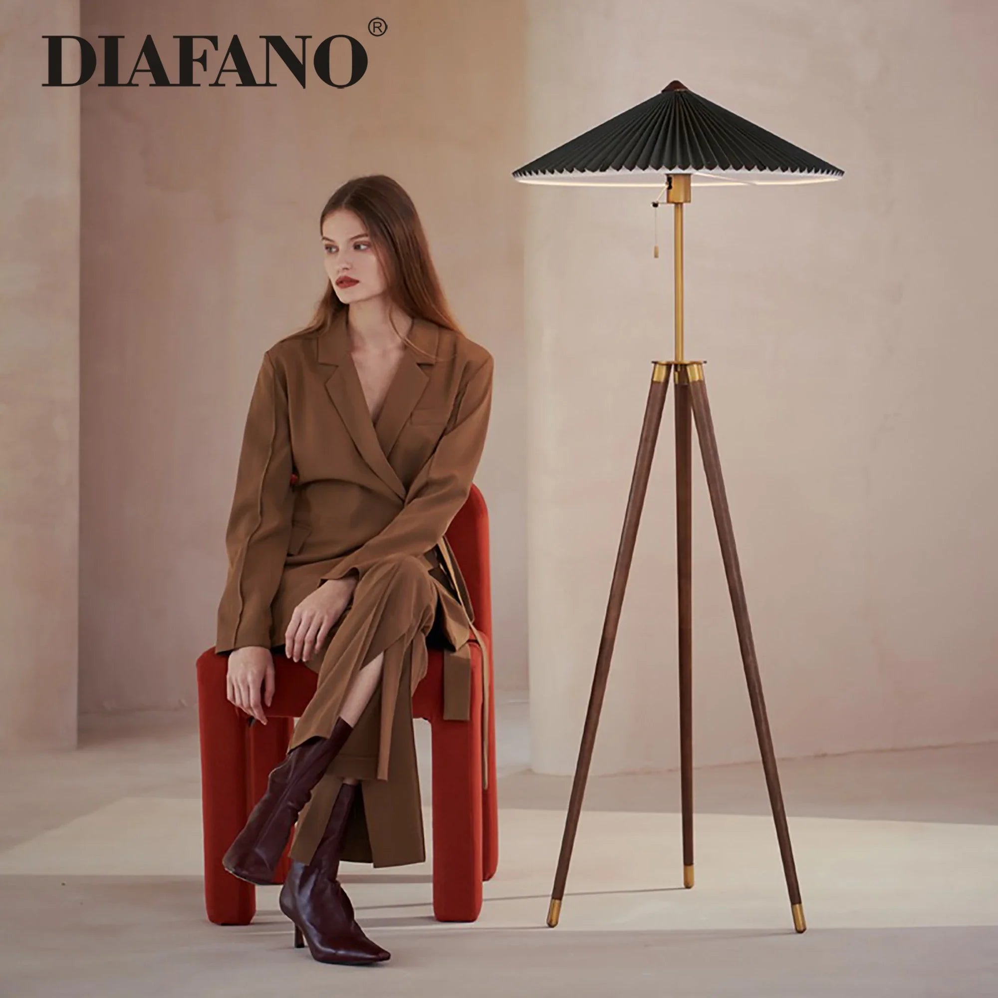 Luxury Wood Floor Lamp Standing Light for Home Decor - Afralia™