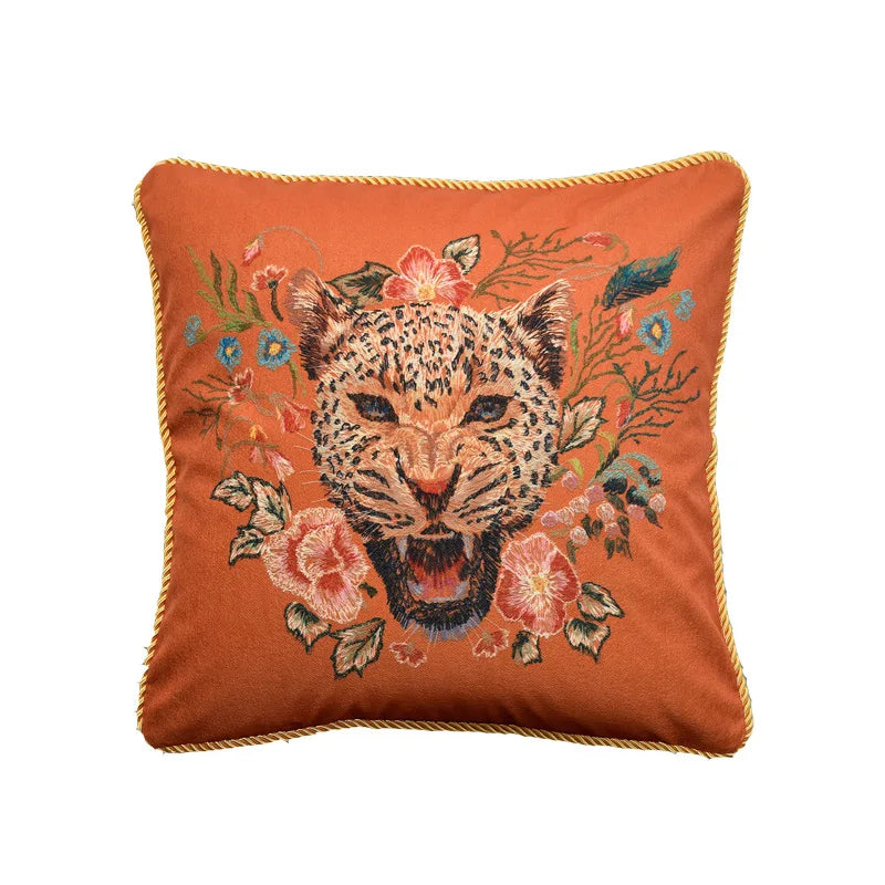 Leopard Cheetah Wildlife Tassels Throw Pillow Cover by Afralia™ for Couch Sofa