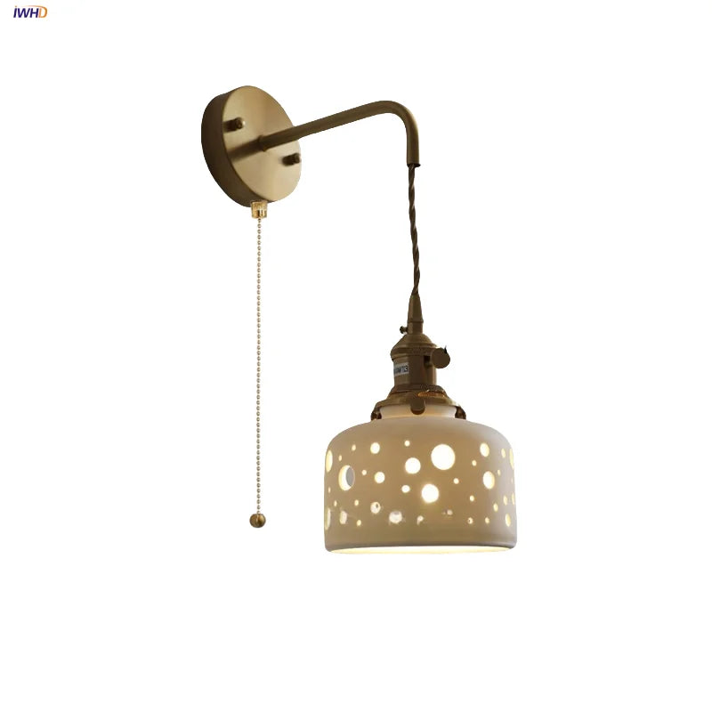 Afralia™ Ceramic LED Wall Light Balcony Bedroom Kitchen Modern Bedside Lamp