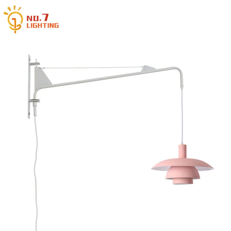 Afralia™ Cream Wind Rotating Wall Lamp Swing Arm for Interior Lighting