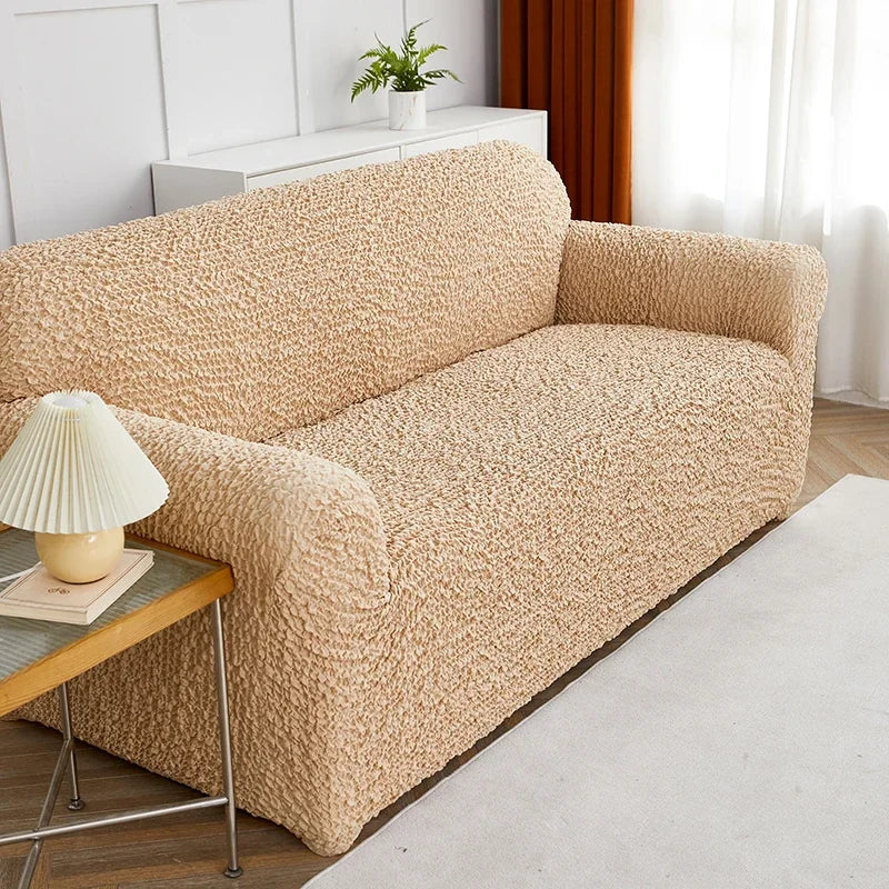 Afralia™ Wrinkled Sofa Cover Slipcovers Solid Color Protector