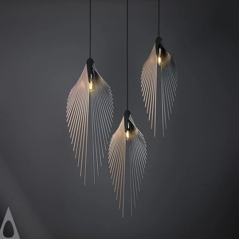 Afralia™ Leaf Chandelier LED Pendant Light Modern Minimalist Hanging Lamp for Home Decor