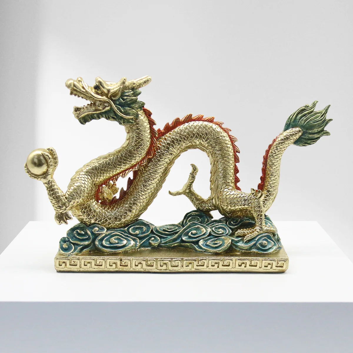 Afralia™ Chinese Dragon Resin Sculpture - Zodiac Home Decor Accessory
