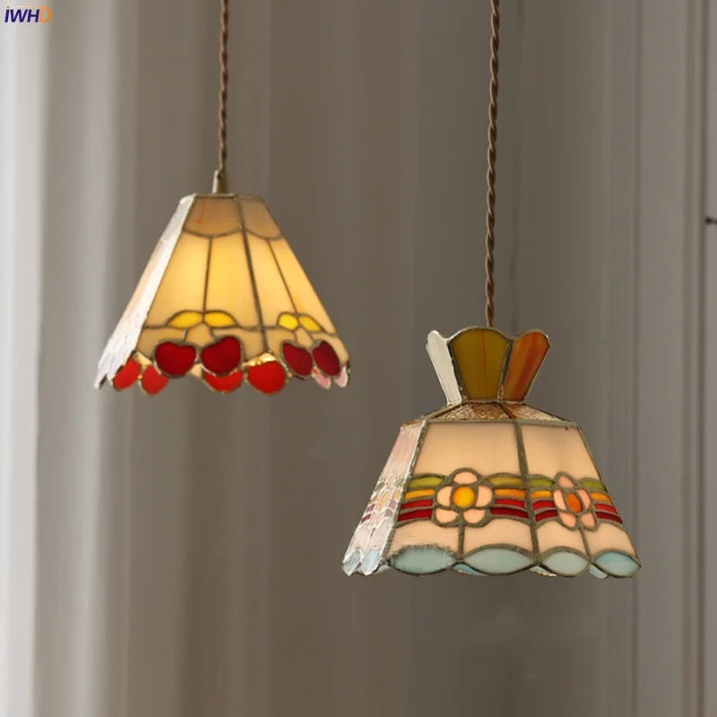 Afralia™ Flower Glass Pendant Light: Colorful Nordic Modern Hanging Lamp for Kitchen, Cafe, Dining Room