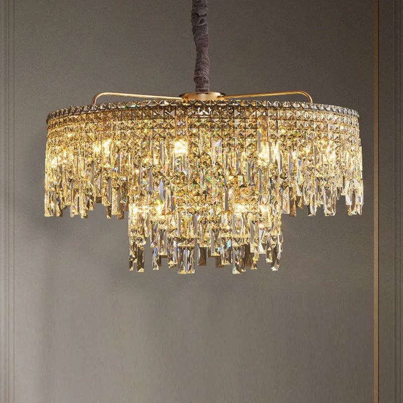 Afralia™ Luxury Crystal Chandelier for Living Room, Bedroom, and Restaurant