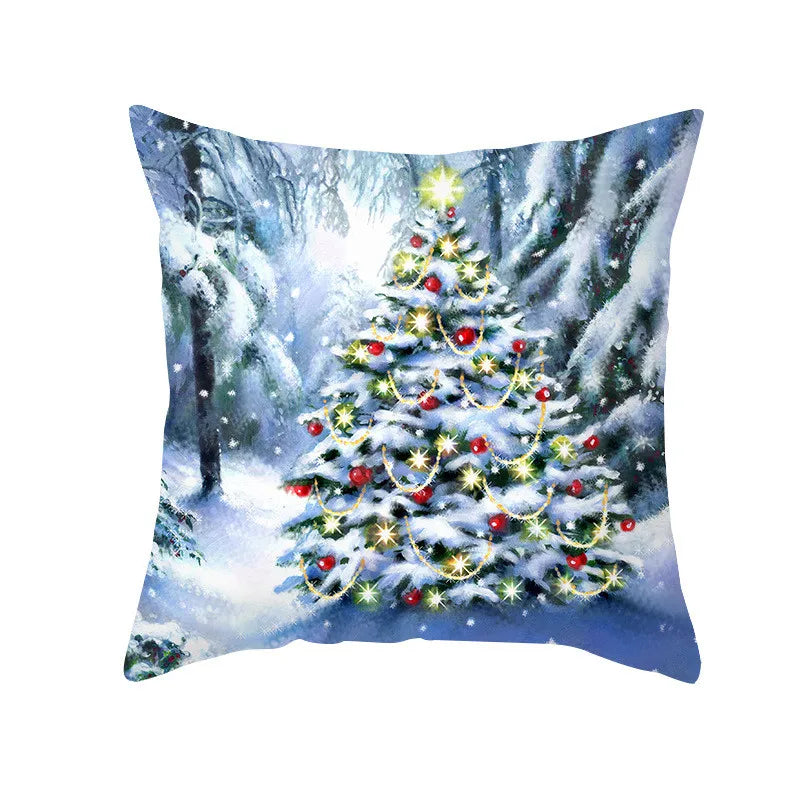 Afralia™ Christmas Tree Snow Pillowcase - Festive Holiday Home Decor & Sofa Cushion Cover