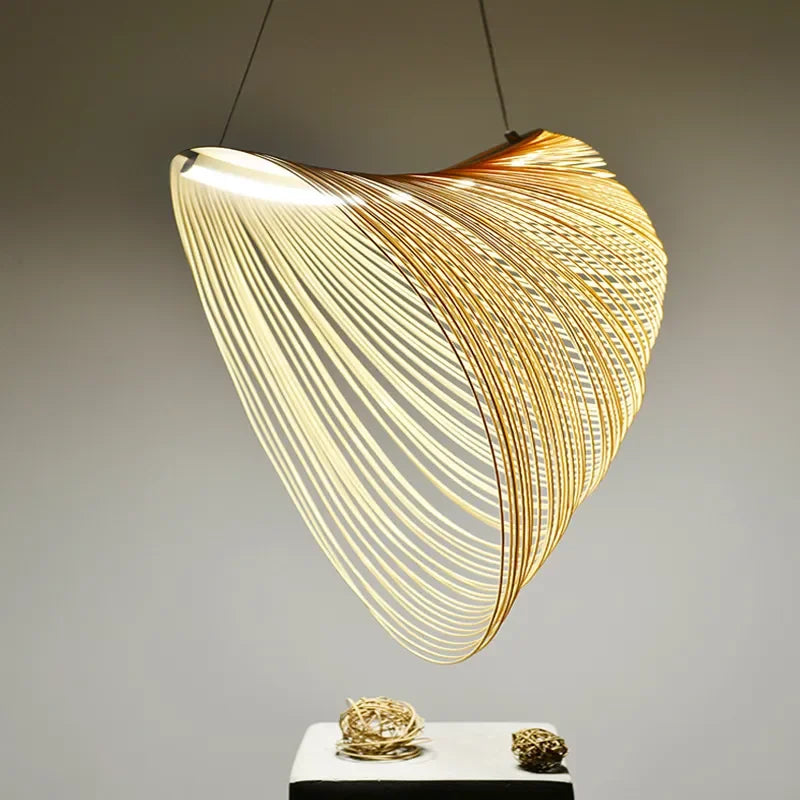 Afralia™ Bamboo Pendant Light Chandelier for Living Room Dining Kitchen Décor