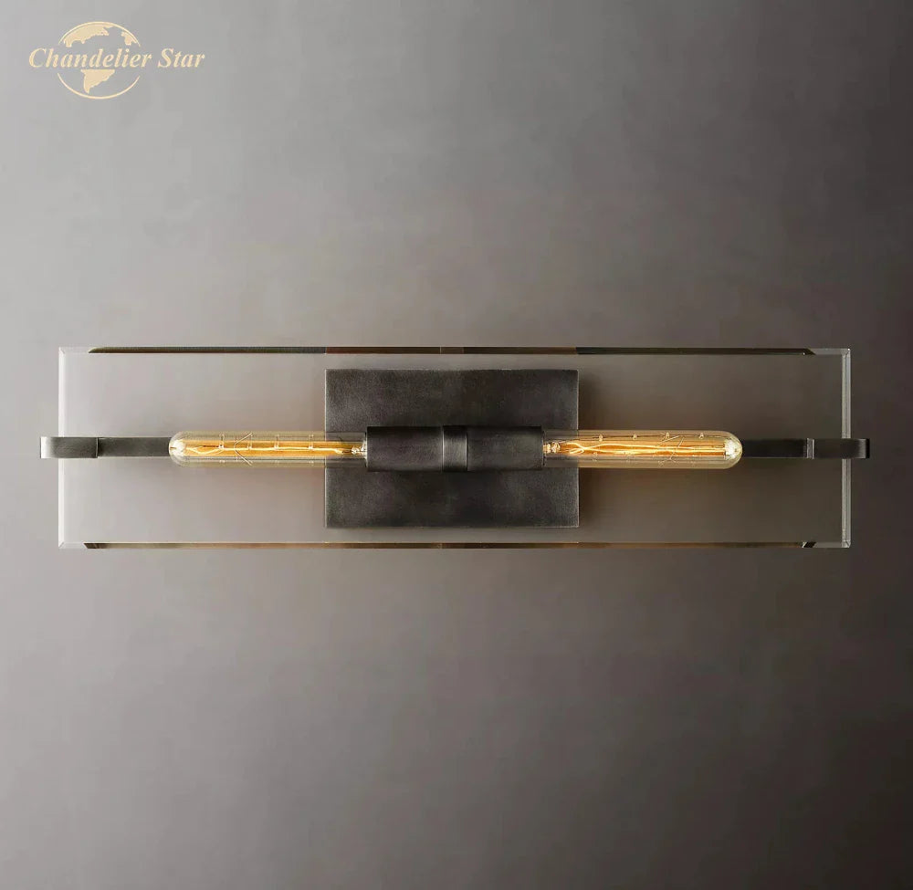 Afralia™ Modern Glass Wall Sconces | Marbuzet Linear Bedroom Living Room Lighting