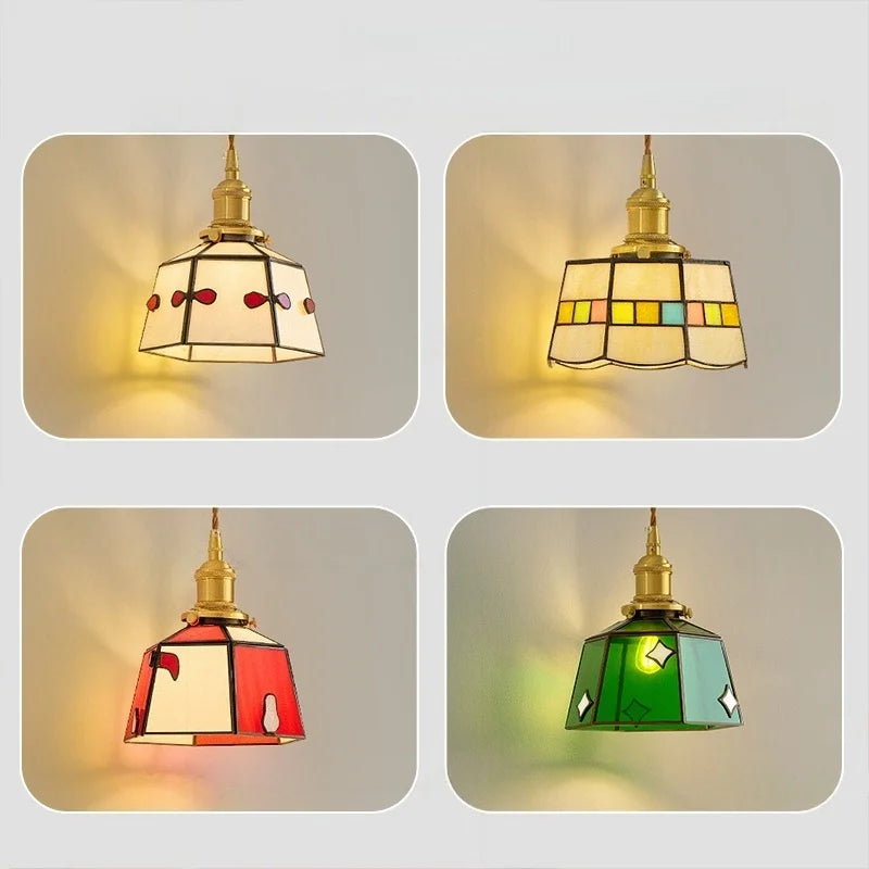 Afralia™ Vintage LED Glass Pendant Hanging Lamp for Home Decor and Lighting