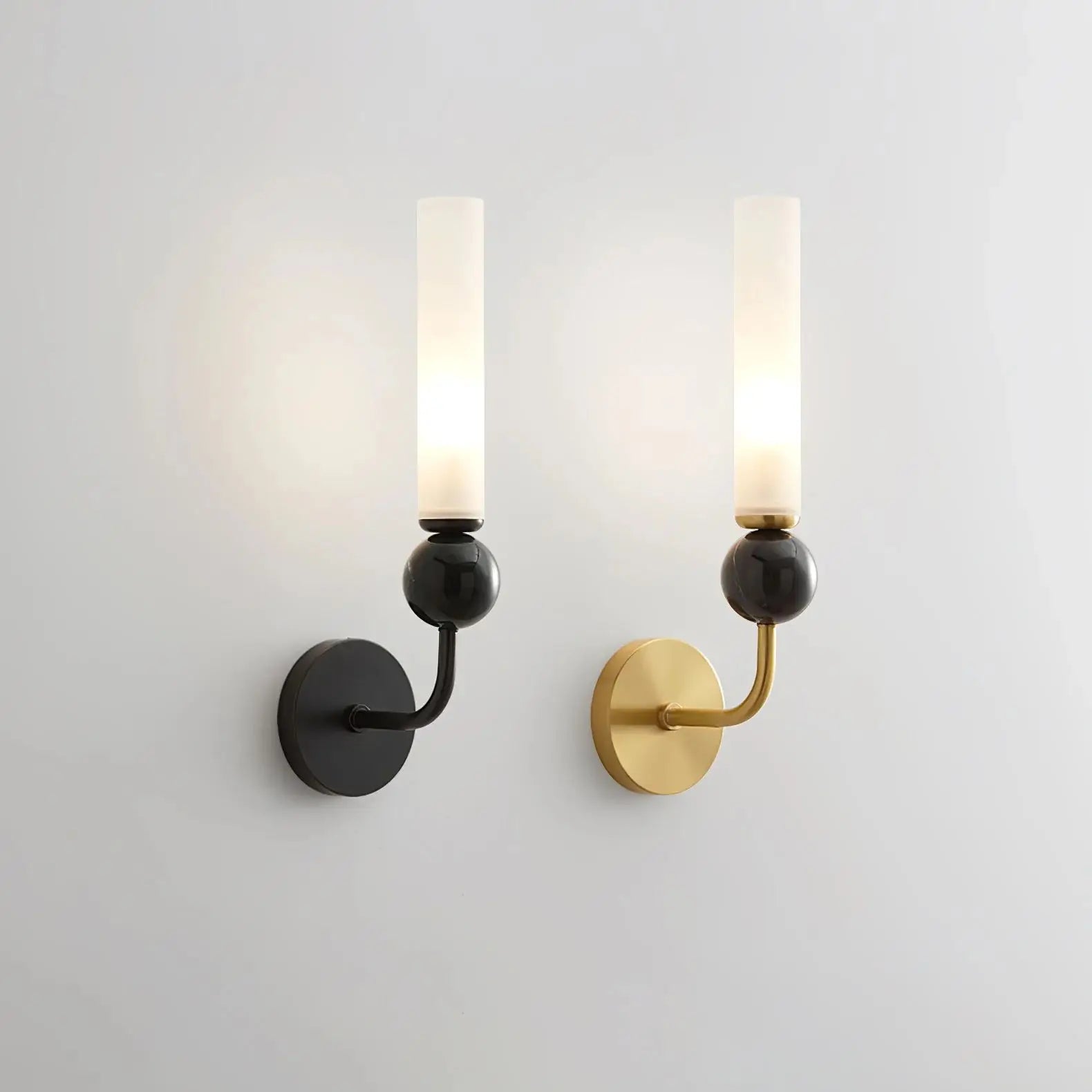 Afralia™ Modern Copper Base Glass Shade Wall Lamp for Living Room Lighting