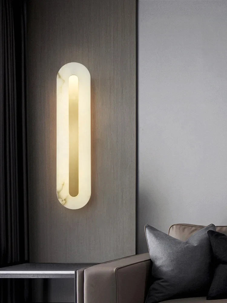 Afralia™ Marble LED Wall Sconce for Bedroom Living Room Hallway Hotel Decor