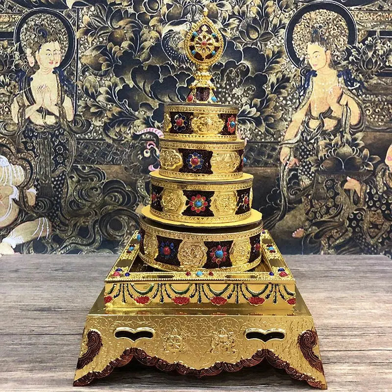 Afralia™ Eight Auspicious Buddha Alloy Plates for Temple Worship and Meditation