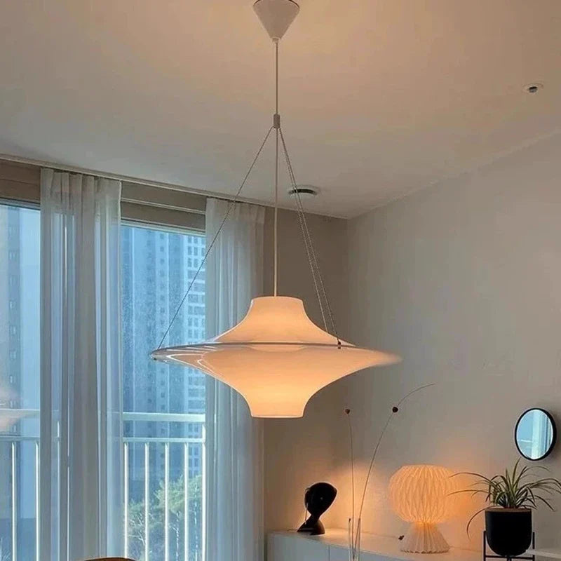 Afralia™ Cream Acrylic UFO Pendant Light: Modern Home Decor Hanging Lamp