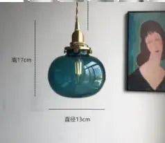 Afralia™ Blue Glass Pendant Lights for Bedroom Dinning Living Room