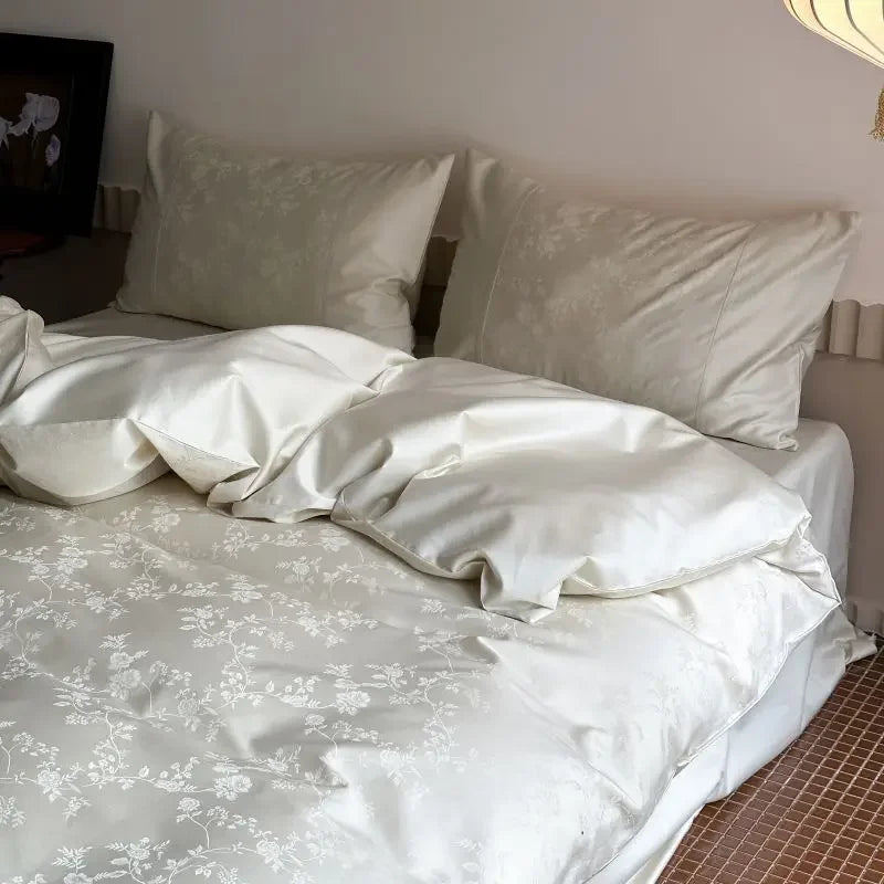 Afralia™ Chinese Style 100% Cotton Jacquard Duvet Cover Set - Luxury Queen Bedding