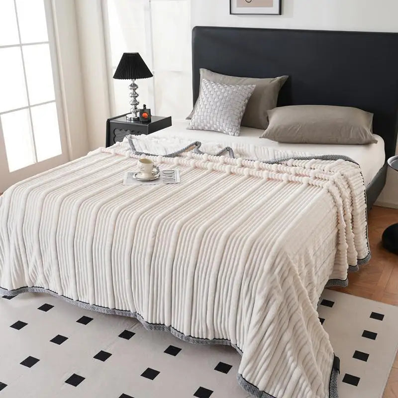Afralia™ Light Luxury Sofa Blanket for Autumn/Winter, Cozy Office and Bedroom Blanket
