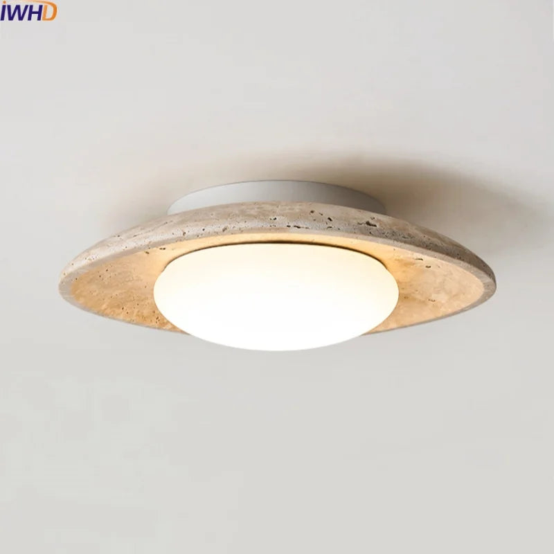 Afralia™ Natural Stone LED Ceiling Lamp for Living Room Lighting Fixtures