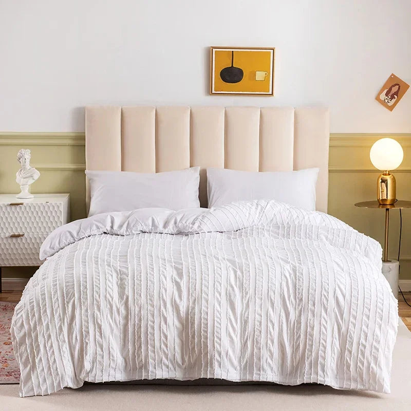 Afralia™ Nordic White Duvet Cover Set - Soft King Size Bedding Set