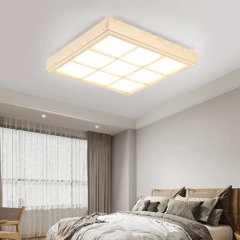 Afralia™ Modern Wood Ceiling Chandelier LED Lights for Living Room and Kitchen
