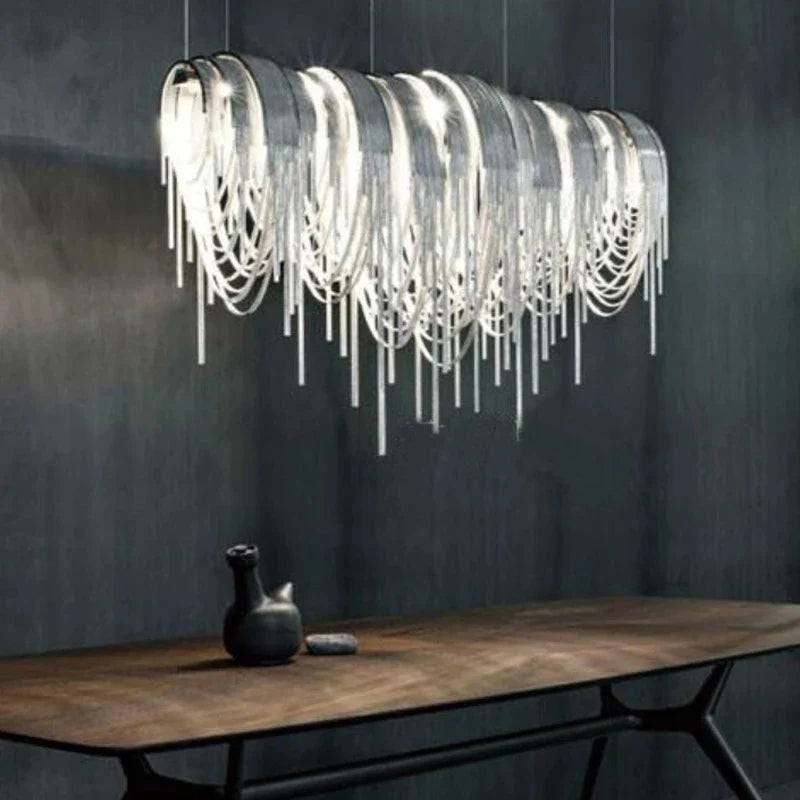 Afralia™ Tassel Chandelier Ceiling Light for Living Room Decor AestheticgetOption.