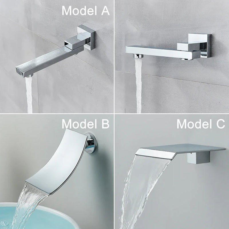 Afralia™ Chrome Shower Faucet Set with Embedded Box Control, 2/3 Way Diverter, 8-16" Rainfall Head