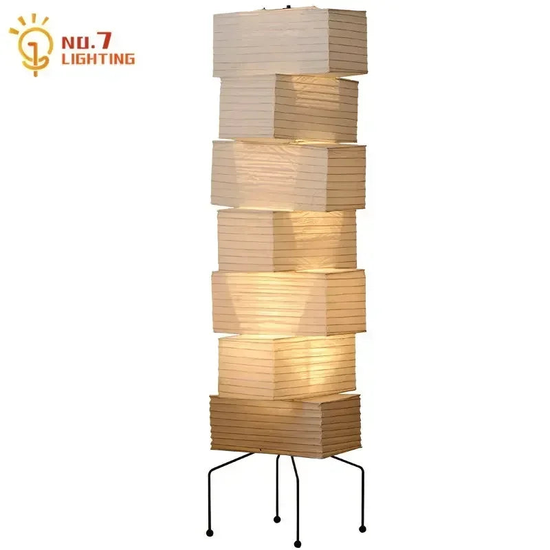 Afralia™ Akari Rice Paper Floor Lamp LED E27 Vintage Standing Light for Home Decor