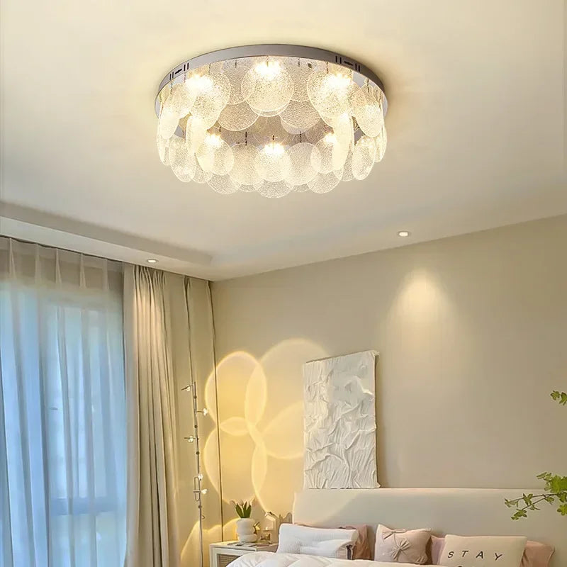 Afralia™ Glass Chandelier LED Ceiling Lamp | Modern Metal Art | Indoor Living Room Kitchen Decoration