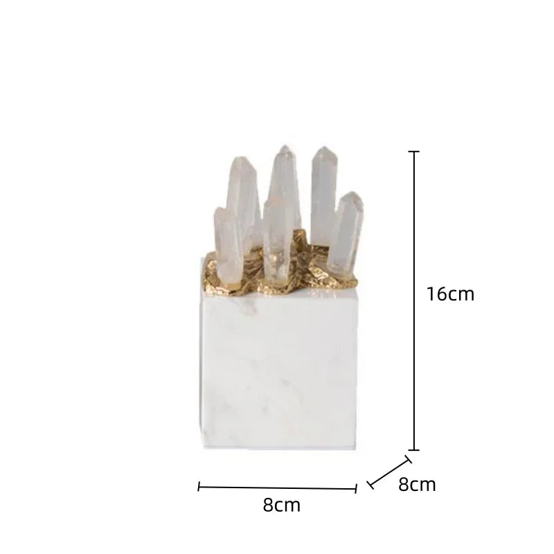 Afralia™ Crystal Stone Marble Ornament | Clear Natural Decorative Figurines for Home Decor