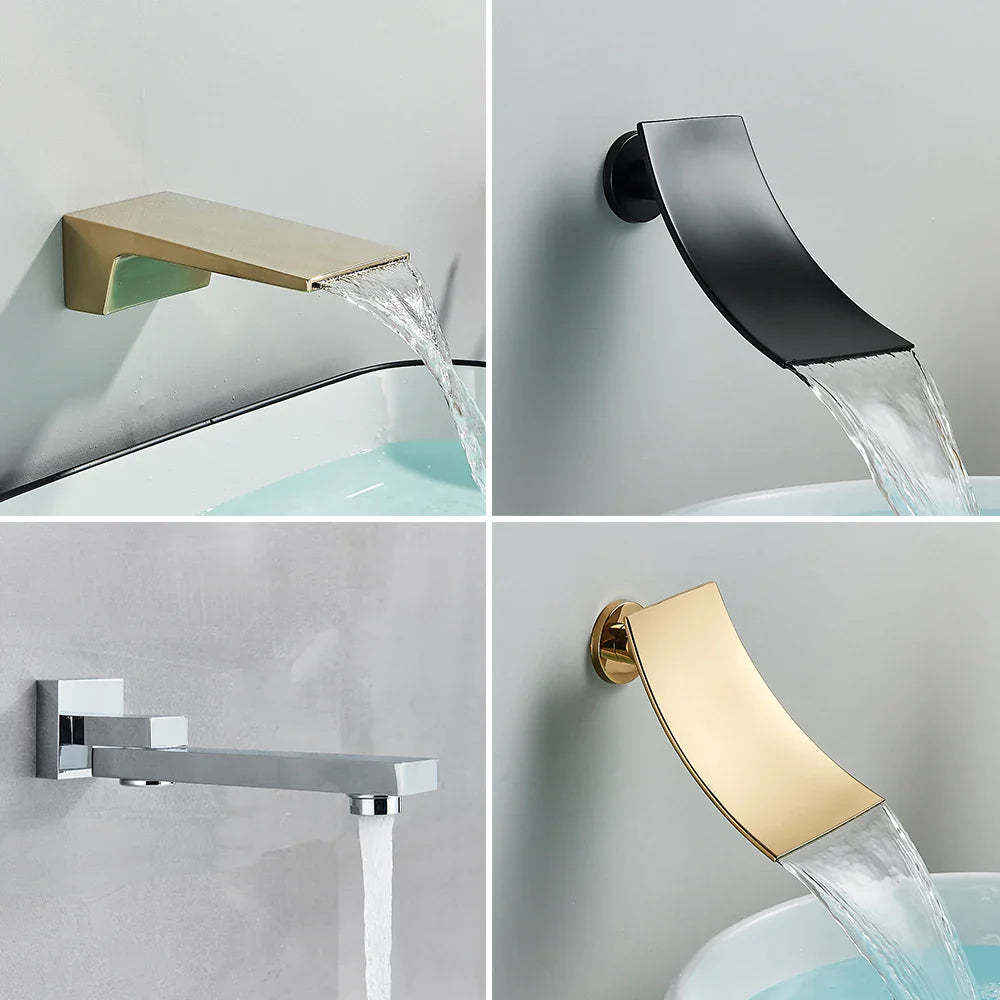 Afralia™ Wall Mounted Waterfall Shower Faucet System with Hidden Mixer Tap