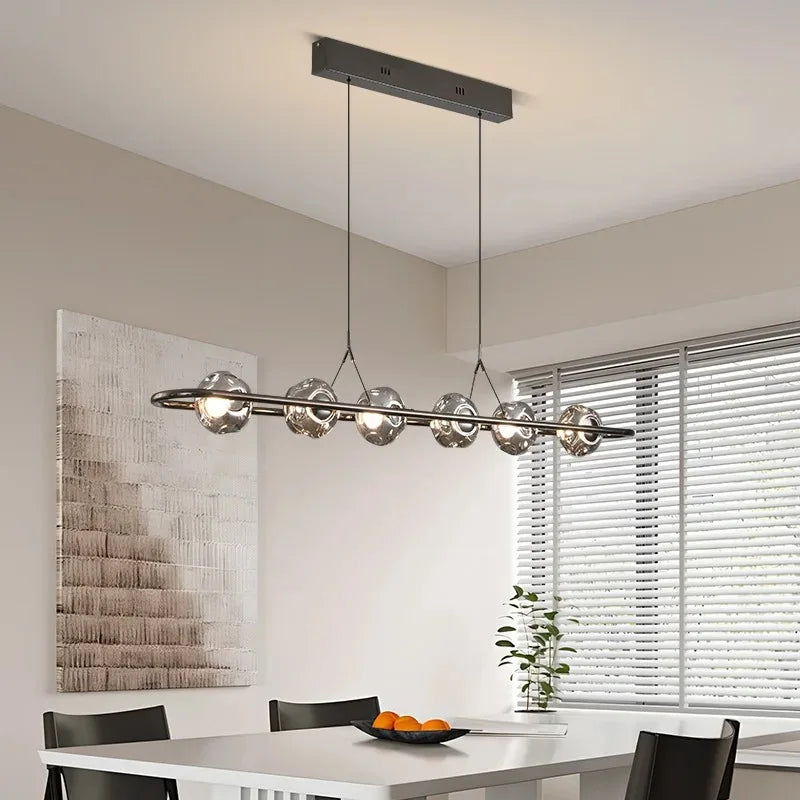 Afralia™ Glass LED Chandelier Pendant Light for Home Bedroom Foyer Lighting