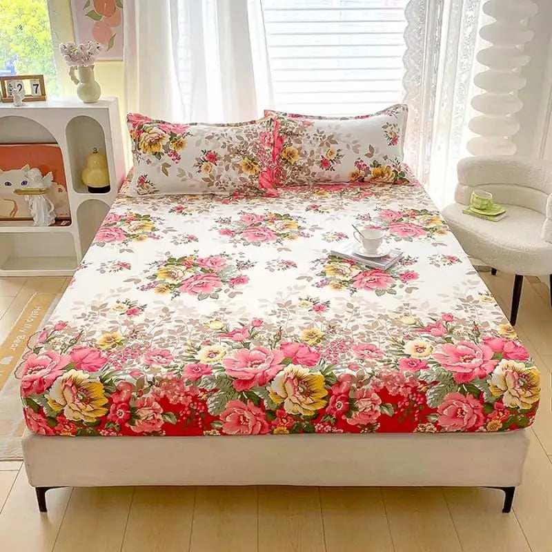 Afralia™ Floral Printed Fitted Bed Sheets for Single/Queen/King Mattress