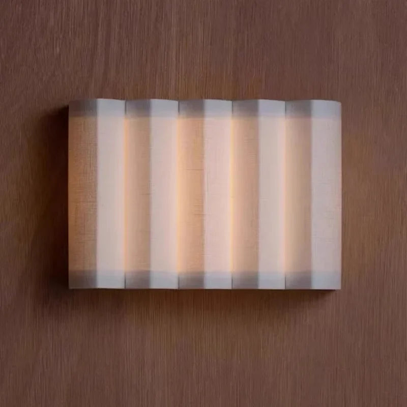 Afralia™ Japanese Cloth LED Wall Lamp for Hotel Living Room, Bedroom, Retro Wall Lights