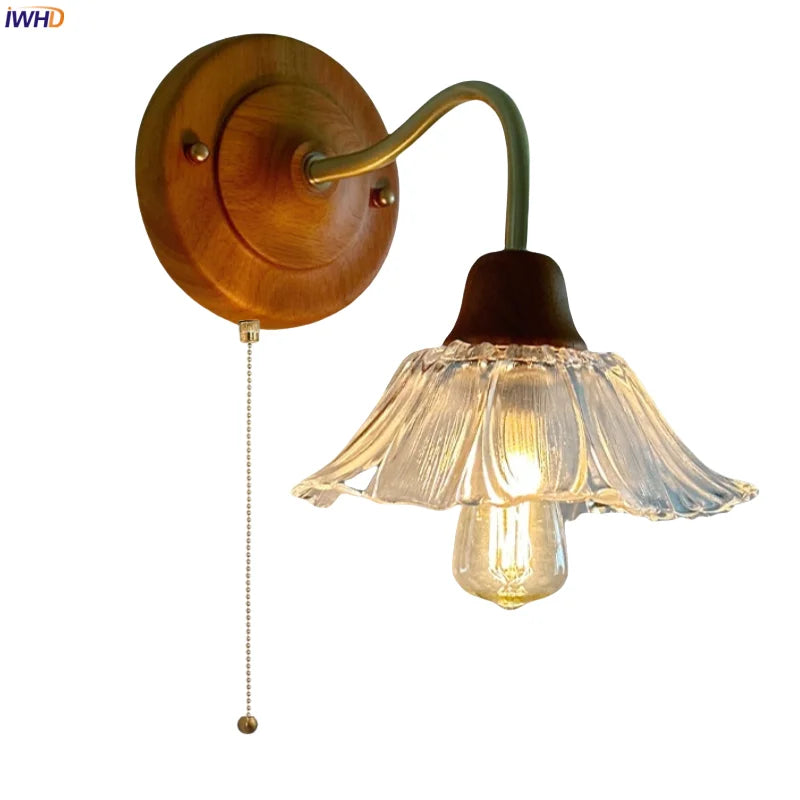 Afralia™ Flower Glass LED Wall Lamp, Nordic Modern Design for Bedroom, Living Room, Bathroom