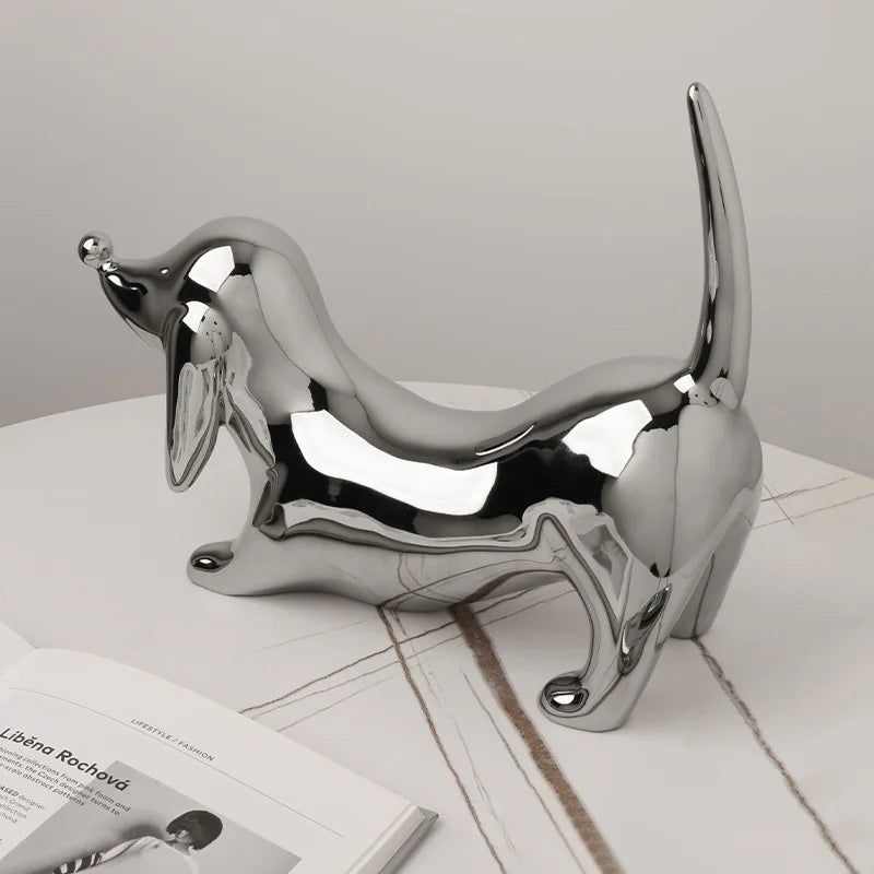 Afralia™ Doberman Ceramic Art Statue | Nordic Luxury Home Decor Ornaments