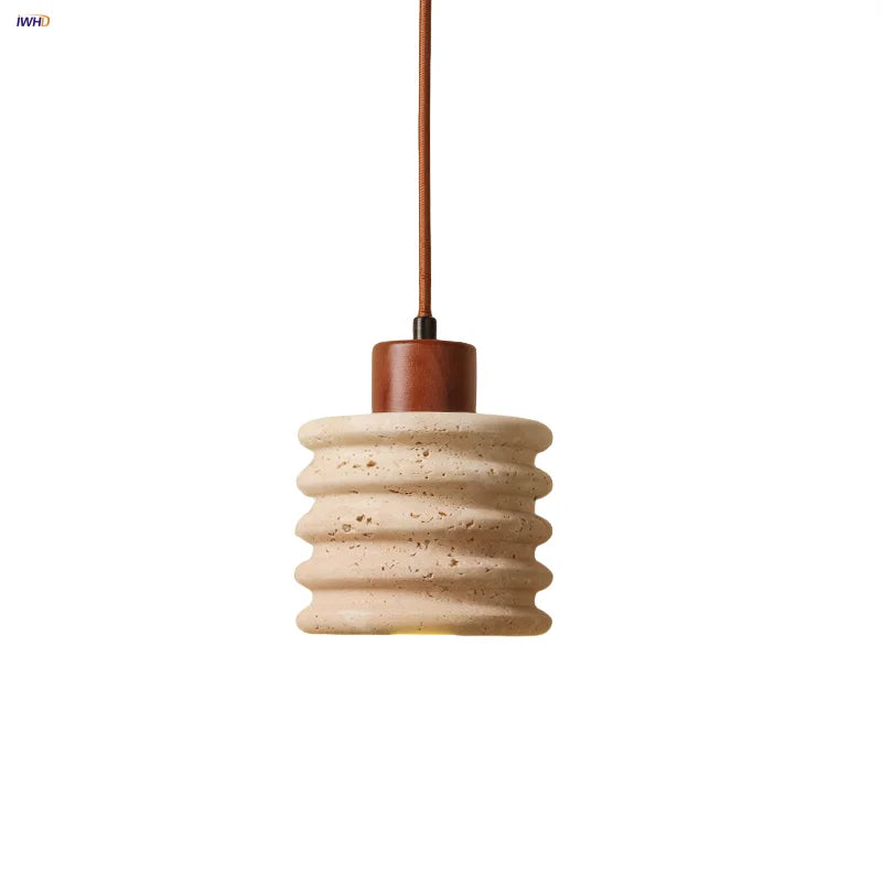 Afralia™ Yellow Travertine LED Pendant Light - Modern Nordic Adjustable Hanging Lamp