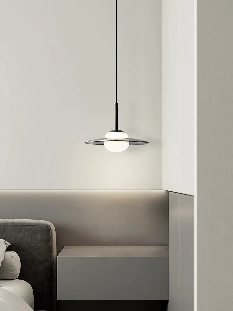 Afralia Glass Pendant Lamp for Bedside with Copper Accents