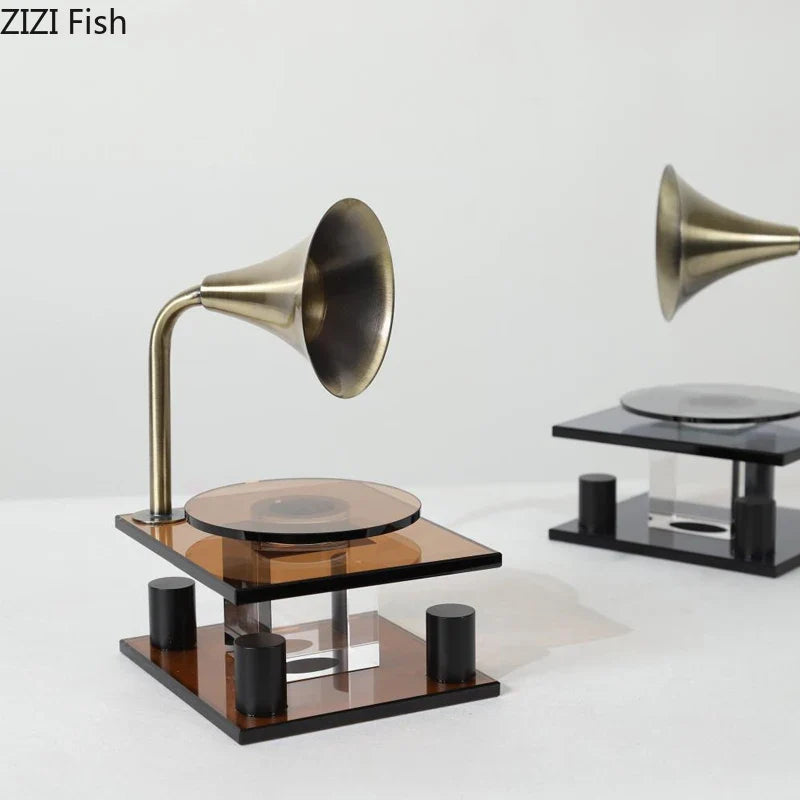 Afralia™ Crystal Music Equipment Model Ornament Decor - Modern Desk Artwork